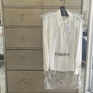 Theory Slit collar long sleeve shirt